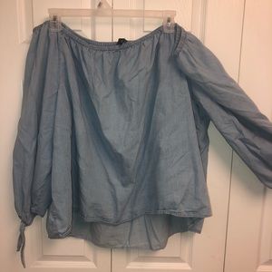 Denim off shoulder shirt